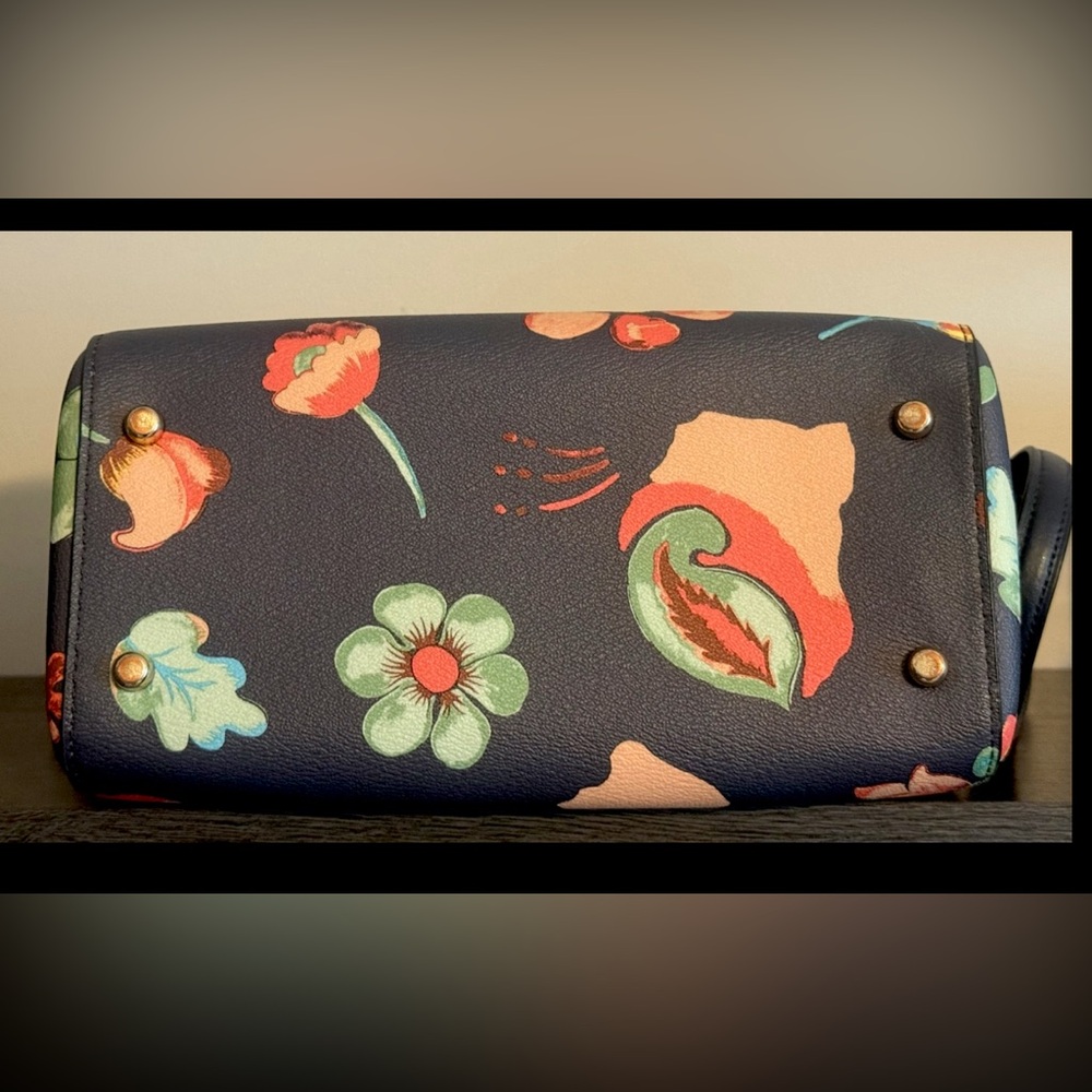 Coach Rowan Satchel Dreamy Land Floral Midnight Multi & Matching Wristlet EUC π - Picture 7 of 13